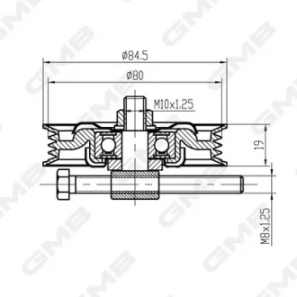 Направляючий ролик поліклинового ременя GMB GTC2170