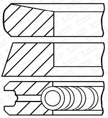 Кольца поршневые RENAULT/NISSAN/OPEL/MB 80,00 R9M 1,6TDI (2*1,75*2) 11- (пр-во) GOETZE 08-424900-00 (фото 1)