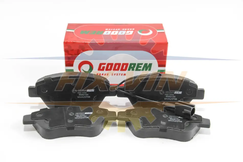 Гальмівні колодки пер. Doblo 01- (Bosch) (122.8x53.6) з датчиком GOODREM RM0154 (фото 1)