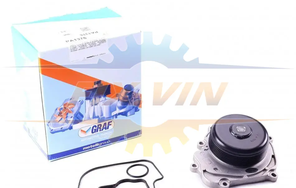 Помпа води MB C-class (W204)/E-class (W212)/Vito (W447) OM651 2.2CDI 08- (перемикач.)(R/B)(7 лоп)(6кан) GRAF PA1376 (фото 1)