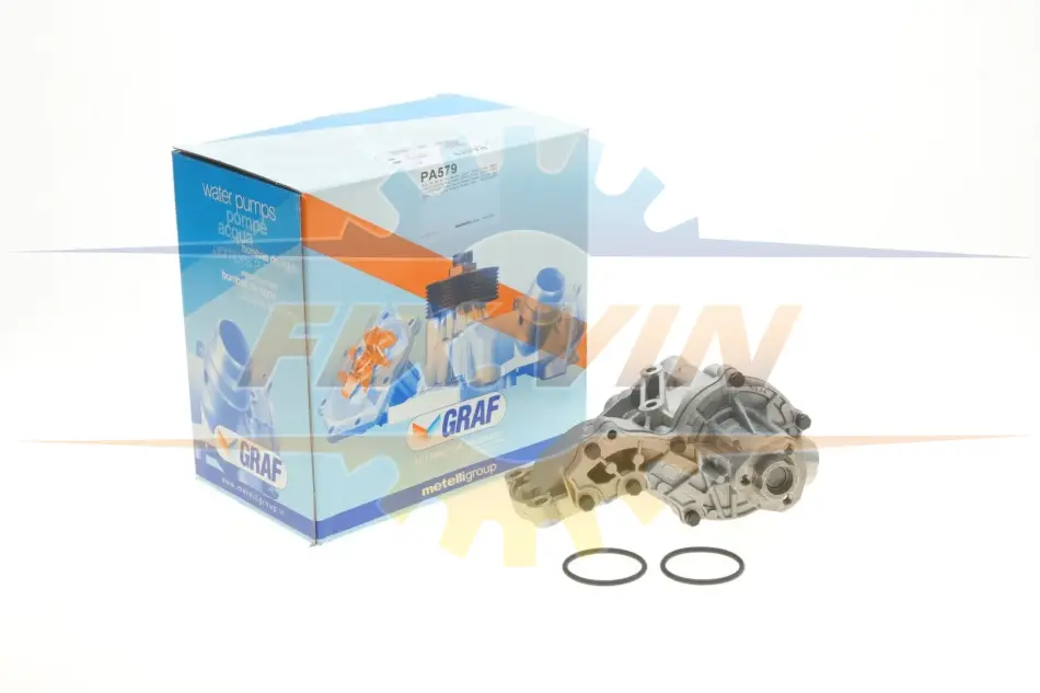 Помпа води Audi/Seat/VW 1.3/1.5/1.6/D/TD/1.7/1.8/1.9D/TD/TDI/SDI/2.0/E (B/B) (6 лоп) (з корпусом) GRAF PA579 (фото 1)