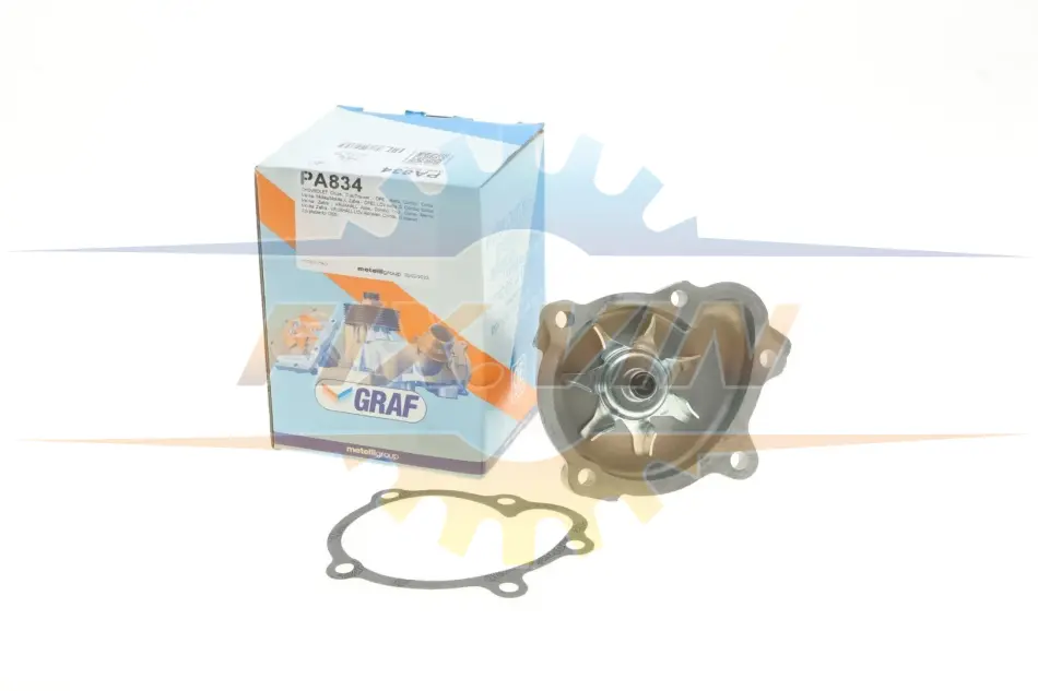 Помпа води Opel Astra G/H/J/Combo/Corsa C/D/Zafira 1.7CDTI/DTI 00- (R/B)(7 лоп)(d центр.шківа=30mm) GRAF PA834 (фото 1)