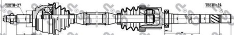 Піввісь Renault Laguna 1.9 dCi 01-07 (R) (39x27x967) GSP 250228