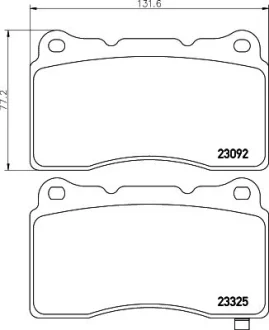 HELLA MITSUBISHI Колодки гальм. передн. Lancer VI,VII,VIII, Honda Civic IX, Subaru Impreza HELLA PAGID 8DB355006601