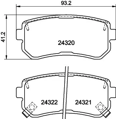 Гальмівнi колодки дискові зад. Hyundai Accent I20/I30/Ix35/Sonata/Kia CeeD/Rio/Sportage 1.2-3.3 05- HELLA PAGID 8DB 355 006-961 (фото 1)
