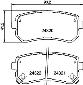 Гальмівнi колодки дискові зад. Hyundai Accent I20/I30/Ix35/Sonata/Kia CeeD/Rio/Sportage 1.2-3.3 05- HELLA PAGID 8DB 355 006-961