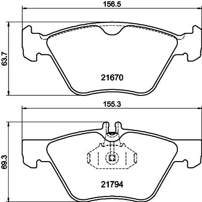 К-кт колодок перед. Mercedes E-Series (W211)/SLK-Series (W170)/CLK-Series (W208)/E-Series (W210)/Chrysler Crossfire (95-09) HELLA PAGID 8DB 355 007-861 (фото 1)