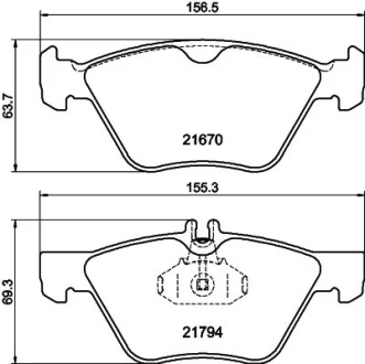 К-кт колодок перед. Mercedes E-Series (W211)/SLK-Series (W170)/CLK-Series (W208)/E-Series (W210)/Chrysler Crossfire (95-09) HELLA PAGID 8DB 355 007-861