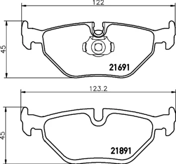 Колодки гальмівні дискові комплект задні HELLA PAGID 8DB355007981