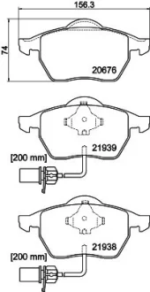 Колодки гальмівні дискові комплект. передн. HELLA PAGID 8DB355008411