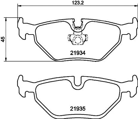Гальмівнi колодки дисковi Bmw 3 E46 98- задн. HELLA PAGID 8DB 355 008-761 (фото 1)