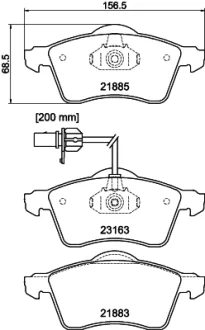 HELLA VW Гальмівні колодки перед. T4 (з датчик.) HELLA PAGID 8DB355008931