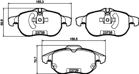 Гальмівні колодки дискові перед. Opel Signum/Vectra C 1.8/1.9Cdti HELLA PAGID 8DB 355 009-311