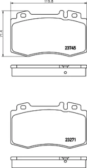 Гальмівнi колодки дисковi перед. з датч. MB W220 S-klasa 02- HELLA PAGID 8DB 355 010-101