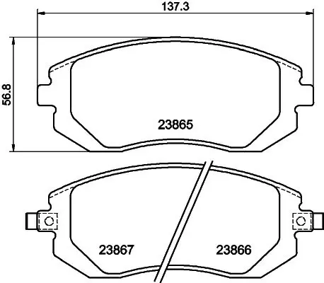 Гальмівні колодки дискові перед. Subaru Forester/Legacy 03- / Outback 04- AWD HELLA PAGID 8DB 355 010-211 (фото 1)