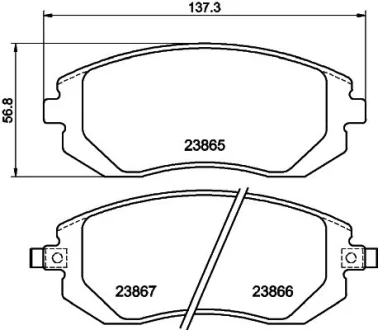 Гальмівні колодки дискові перед. Subaru Forester/Legacy 03- / Outback 04- AWD HELLA PAGID 8DB 355 010-211