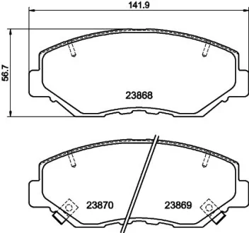 HELLA HONDA колодки гальмівні передние CR-V II 2.0 02- HELLA PAGID 8DB355010231