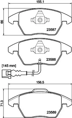 Колодки гальмівні дискові комплект. передн. / Rapid 2012-2019 & VW Polo 2009> HELLA PAGID 8DB355010581 (фото 1)