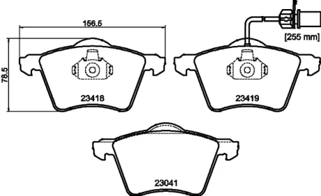 Гальмівні колодки дискові перед. Ford Galaxy/Seat Alhambra/VW Sharan, (1.8-2.8), 95-10 HELLA PAGID 8DB 355 010-631