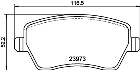 Гальмівні колодки перед. дискові Dacia Dokker, Duster, Logan// Nissan Note// Renault Captur, Clio III, IV, Kangoo, Modus, Grand Modus 1.2-1.6 09.04- HELLA PAGID 8DB 355 010-851