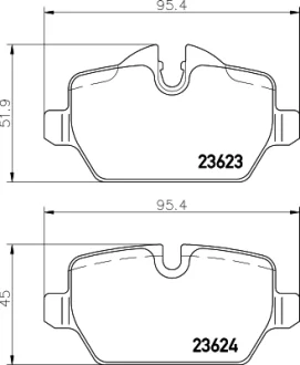 Гальмівні колодки диск.задні BMW 1 (E81), 3 (E90) 1.6i/1.8i/2.0 03- HELLA PAGID 8DB 355 011-271