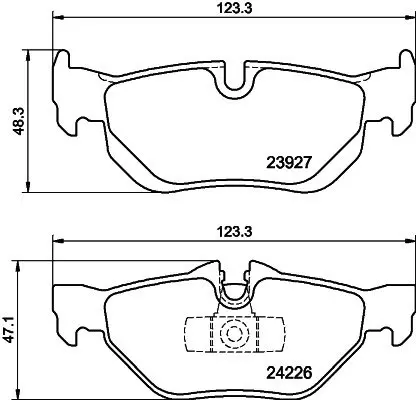 Гальмівні колодки дискові задні BMW 3 (E90/E90N) 320d 05-/X1 (E84) 09- HELLA PAGID 8DB 355 011-301 (фото 1)