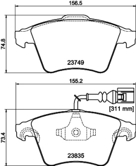 HELLA VW гальмівні колодки передн.Touareg (teves) 02- HELLA PAGID 8DB355011621