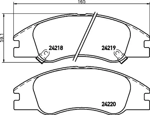 К-кт перед. гальм. колодок Kia Cerato 1.6 CRDi 04- HELLA PAGID 8DB 355 012-041 (фото 1)
