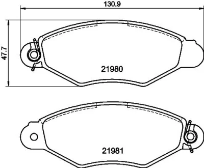 Гальмівні колодки пер. Kangoo 97-08 (Bosch) HELLA PAGID 8DB355012-711