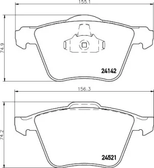 Гальмівні колодки дискові перед. Ford Galaxy 06-, Mondeo 07-,Volvo S80,V70 HELLA PAGID 8DB 355 013-001
