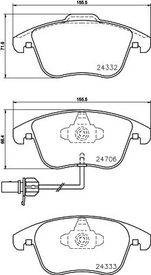 Гальмівні колодки дискові перед. Audi A4/Q5 (8RB) 08- HELLA PAGID 8DB 355 013-861 (фото 1)
