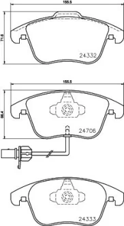 Гальмівні колодки дискові перед. Audi A4/Q5 (8RB) 08- HELLA PAGID 8DB 355 013-861