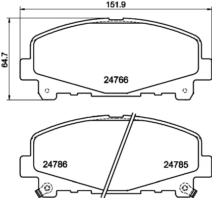 Гальмівні колодки пер. Honda Accord VIII 08- (akebono) HELLA PAGID 8DB355013-881 (фото 1)