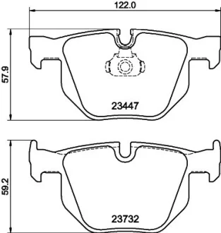 Колодки гальмівні дискові комплект; задн. HELLA PAGID 8DB355013941