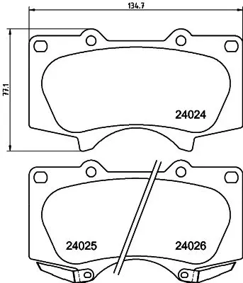 Гальмівні колодки пер. MITSUBISHI PAJERO/TOYOTA FJ CRUISER/LAND CRUISER 2.7-4.7 01- HELLA PAGID 8DB355014121 (фото 1)