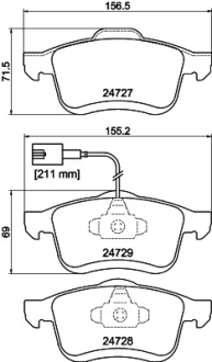 Колодки гальмівні дискові комплект. передн. HELLA PAGID 8DB355014241