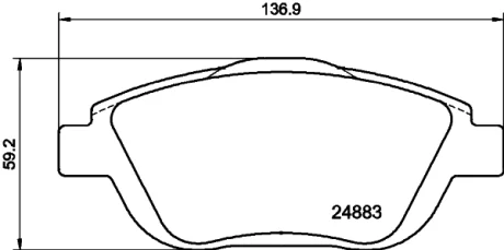 К-кт колодок перед. Citroen C3, DS3, Peugeot 2008 09- HELLA PAGID 8DB 355 014-551