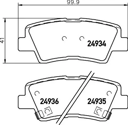 Гальмівні колодки дискові зад. Hyundai Grandeur, Sonata V, Tucson Kia Opirus, Soul Ssangyong Korando 1.6-3.3 05- HELLA PAGID 8DB 355 014-571 (фото 1)