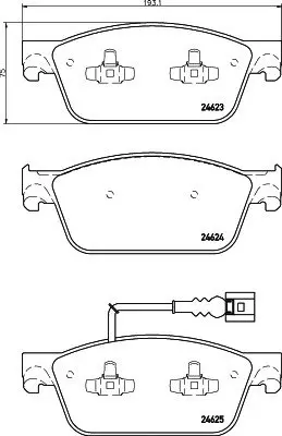 Колодки гальмівні дискові комплект передні HELLA PAGID 8DB355014981 (фото 1)