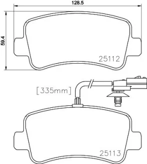 Гальмівні колодки дискові зад. Opel Movano Renault Master III 2.3Dci/2.3Cdti 05.10- HELLA PAGID 8DB 355 015-301