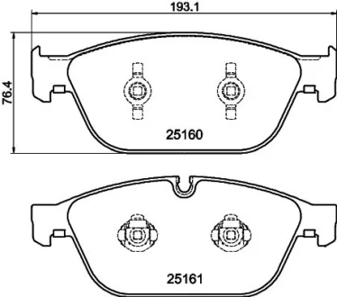 К-кт перед. гальм. колодок Audi A8, Q5 2.0-6.3 11.09- HELLA PAGID 8DB 355 016-021