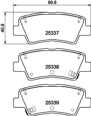 Гальмівні колодки дискові зад. Hyundai I30/Sonata 2.0 CRDi 06-/Kia Carens 13-/Ceed 12-/Ssangyong New Actyon/Korando 10- HELLA PAGID 8DB 355 019-981 (фото 1)