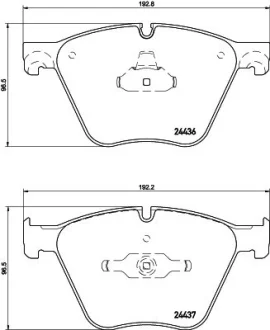 Гальмівні колодки дискові перед. BMW 5GT, 7 F01 09.09- HELLA PAGID 8DB 355 020-121