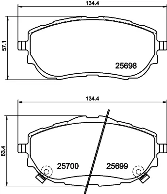 Колодки гальмiвнi передні Toyota Corolla 2013- HELLA PAGID 8DB 355 020-281 (фото 1)