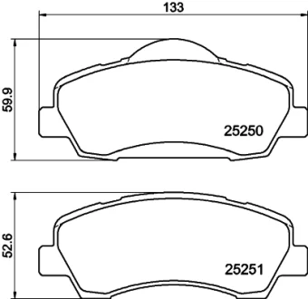 Гальмівні колодки дискові перед. Citroen C-Elysee 12-/Peugeot 308 13- HELLA PAGID 8DB 355 020-771