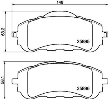 Гальмівні колодки дискові перед. Peugeot 308 II 1.2-2.0D 2013- HELLA PAGID 8DB 355 021-321