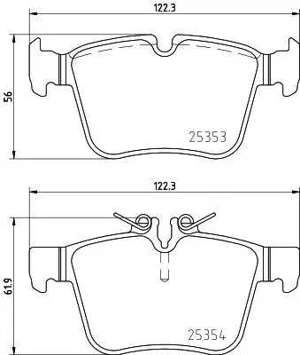 Гальмівні колодки дискові зад. Mercedes C W205 13- E W213 16- HELLA PAGID 8DB 355 021-831 (фото 1)