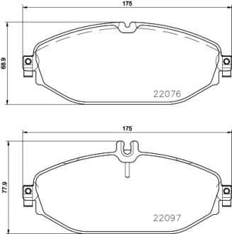 Гальмівні колодки перед. Mercedes-Benz W213 HELLA PAGID 8DB 355 021-921