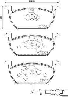 Колодки гальмівні дискові комплект. передн. HELLA PAGID 8DB355021951