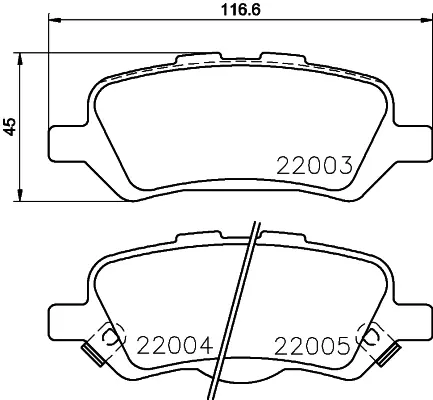 Гальмівні колодки дискові зад. Toyota Venza 12- HELLA PAGID 8DB 355 023-051 (фото 1)